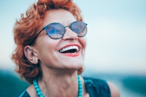 older woman smiling